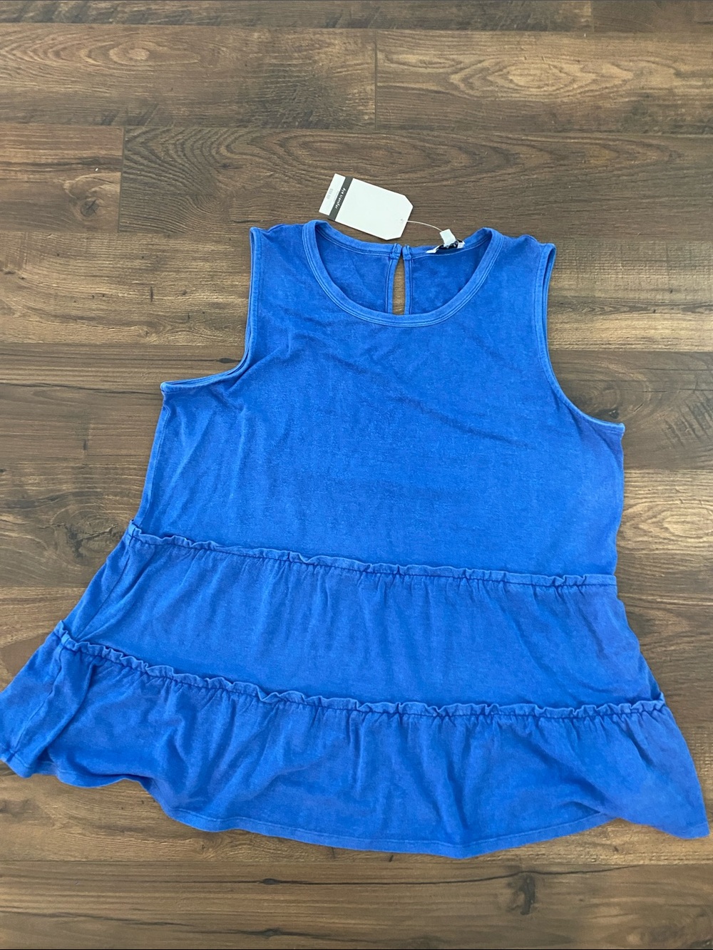 Wonderly Royal Blue Tiered Ruffle Tank Top